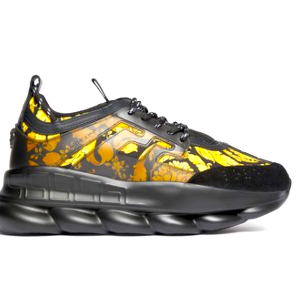 Versace sneakers, black & gold